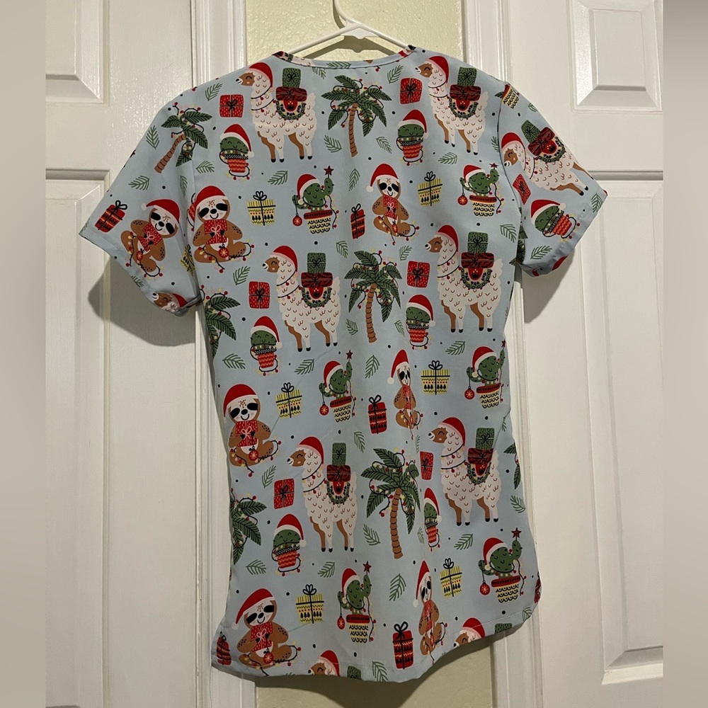 Christmas scrub top